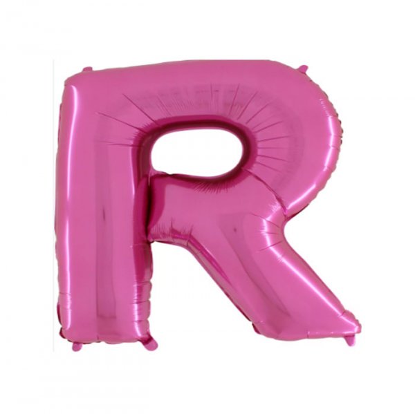 Balão Metalizado Letra 'R' Pink - Tam.14" - Megatoon