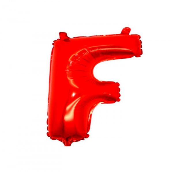 Balão Metalizado Letra 'F' Vermelha -  Tam.14"  -Megatoon