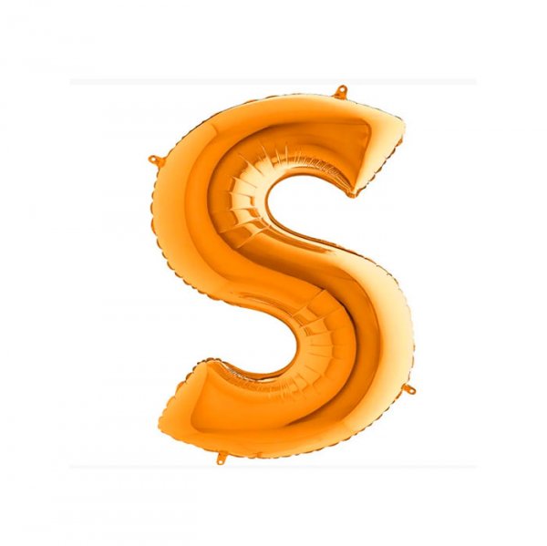 Balão Metalizado Letra 'S' Dourado - Tam.14" - Grabo