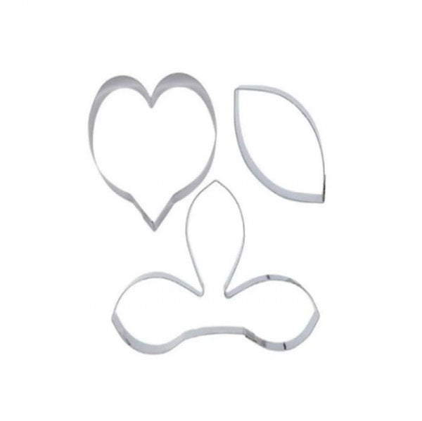 Cortador Em Aço Inox Orquídea Cattleya 3 Peças Ca518 - Prime Chef