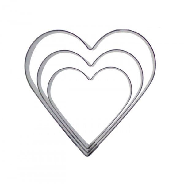 Kit Cortador Inox Coração 1G C/3 - R.R. Oliveira