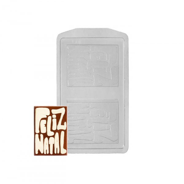 Forma Para Chocolate Tablete Feliz Natal Fp 146 - Crystal Forming