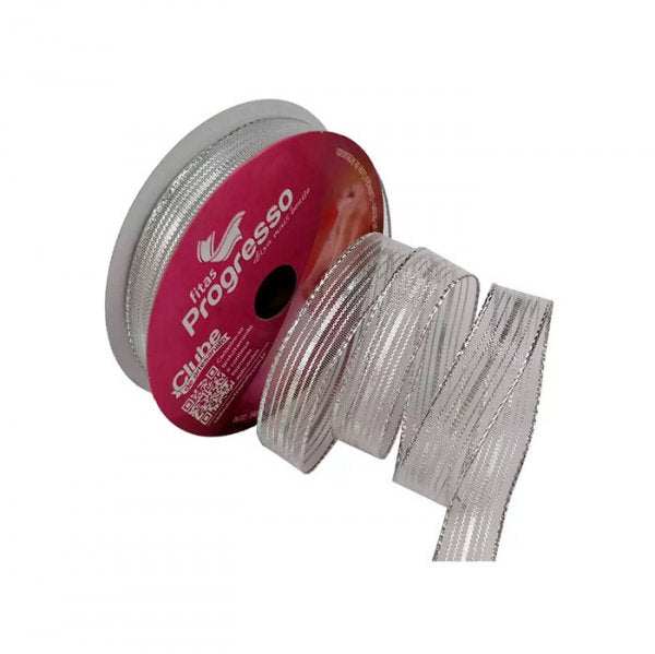 Fita Voal Metalizada 10M X 15Mm (0490E/015) 218 Prata - Fitas Progresso