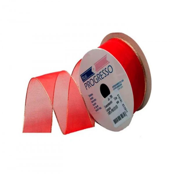 Fita Voal Ourela Dourada Zd005 (10M X 7Mm) Branco (201) - Fitas Progresso