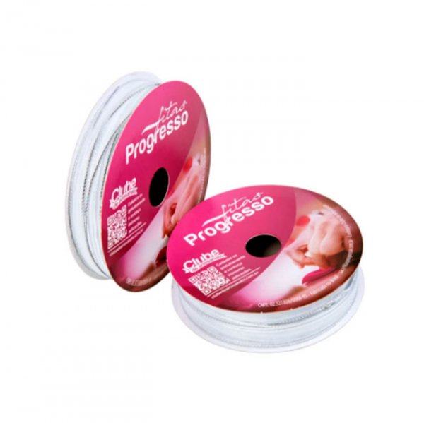 Fita Voal Ourela Prata Zp001 (10M X 7Mm) Branca (201) - Fitas Progresso