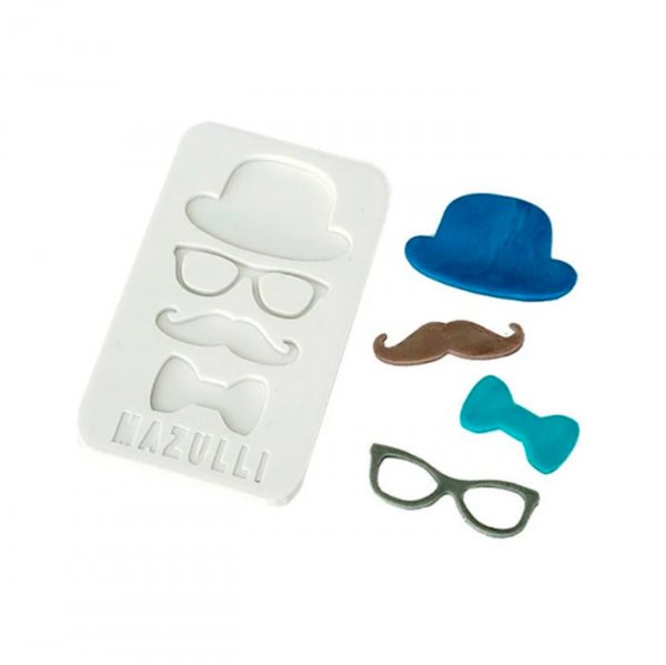 Molde De Silicone Chapeu/Oculos/Bigode (1943) - Mazulli