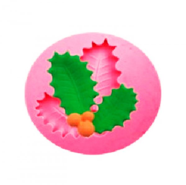 Molde De Silicone Folhas Natalinas (N13) - Molds Planet