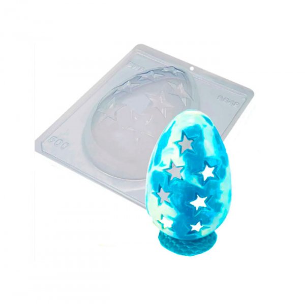 Forma De Acetato C/Silicone Ovo Vazado Estrela 500Gr (9549) - Bwb Formas