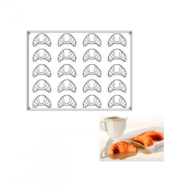 Forma De Silicone (Px053) Croissant 20 Cavidades - Pavoni Italia