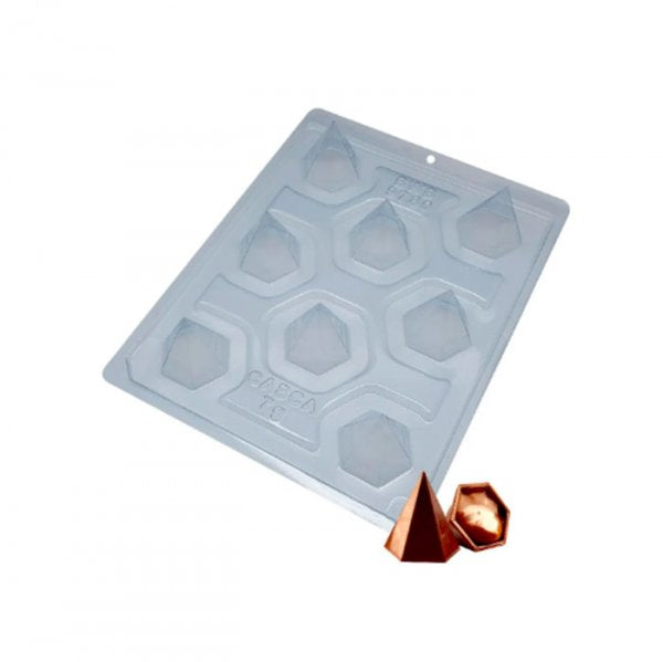 Forma De Acetato C/Silicone Trufa Pirâmide (1140) - Bwb