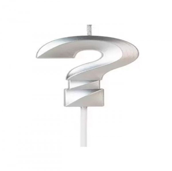 Vela Grande Interrogação Prata - Silver Festas