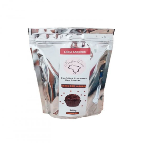 Confeito Crocante Tipo Perolas Cacau C/ Laranja - Nação Doce