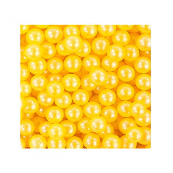 Confeito Perolizados Sugar Beads Amarelo 100G - Cromus