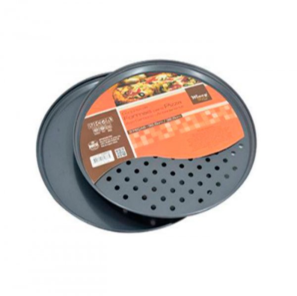 Assadeira Perfurada Pizza Antiaderente Aço Carbono (32.5Cm) - Cromus