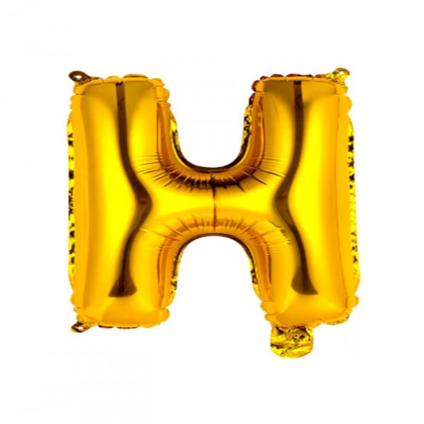 Balão Letras 'H' Ouro 14' - Mundo Bizarro
