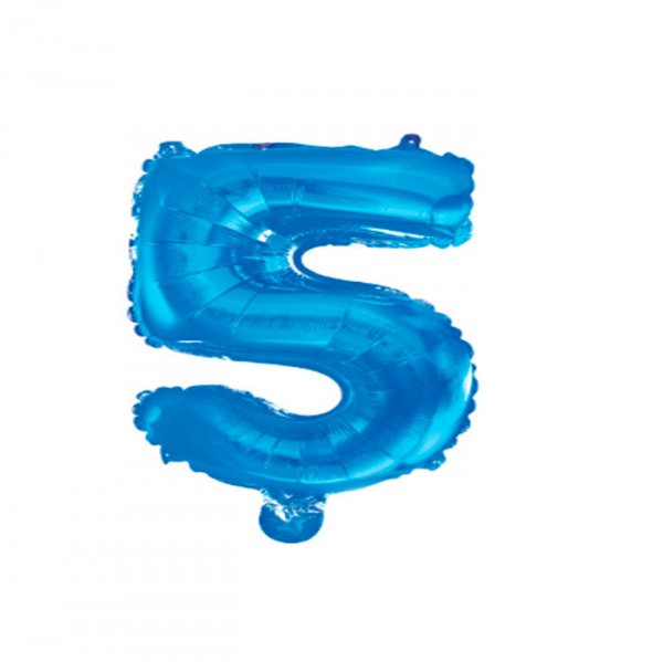 Balao Metalizado 'N°5' Azul 16' - Mundo Bizarro