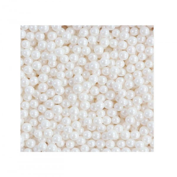 Confeito Perolizados Sugar Beads Branco 100G - Cromus