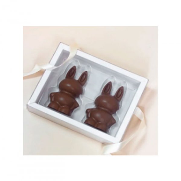 Caixa Coelho P 2 Cavidades Branca (5Un) - Crystal Forming