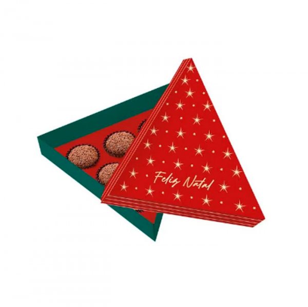 Caixa Arvore Natal P/ 6 Brigadeiros 10Un (19,5X17X4,5Cm) - Cromus