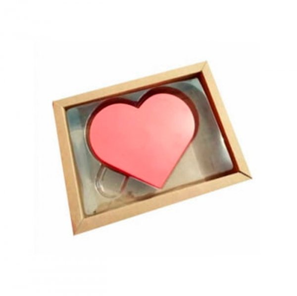 Caixa Coração Plano Pequeno Kraft (5Un) - Crystal Forming