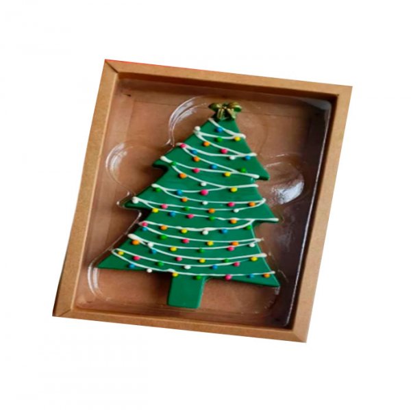 Caixa Plano Biscoito Arvore Natal Kraft (5Un) - Crystal Forming