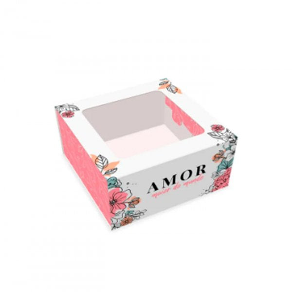 Caixa Gaveta C/Visor 4 Doces Amor Meu Mundo - Ideia Embalagens