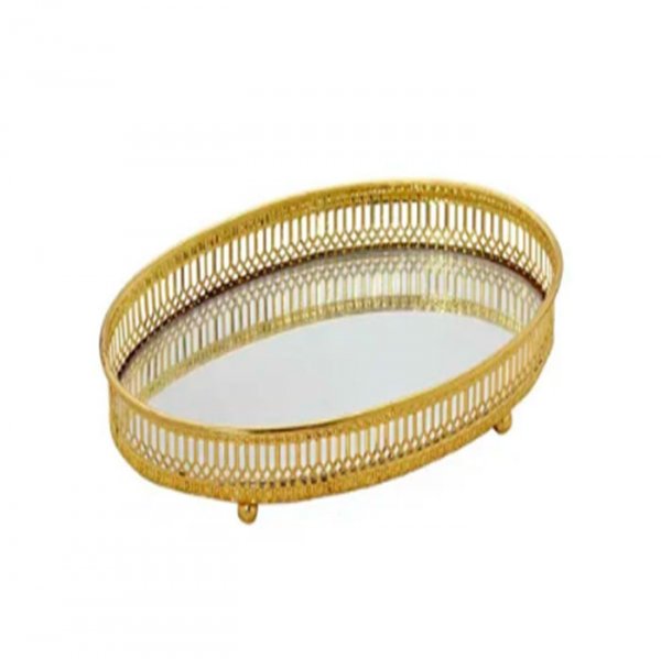 Bandeja Espelhada Oval Pequeno - Importex