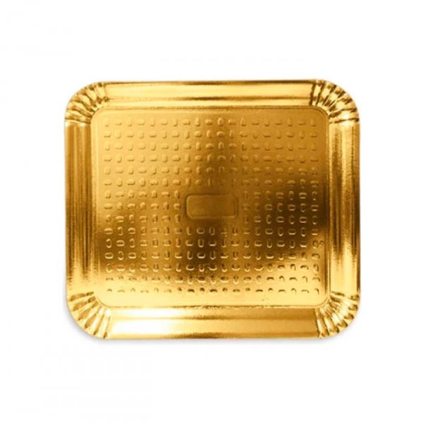 Bandeja Laminada Ouro Quadrada 10 (25Un) - Stalden