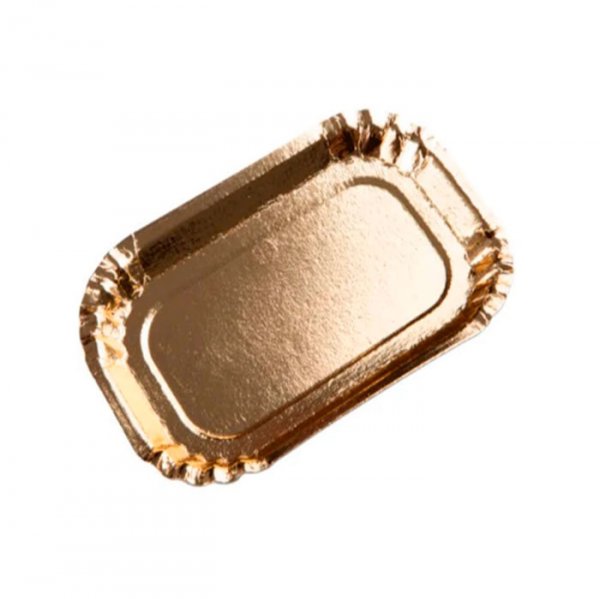 Bandeja Laminada Ouro Retangular (25Un) - Stalden