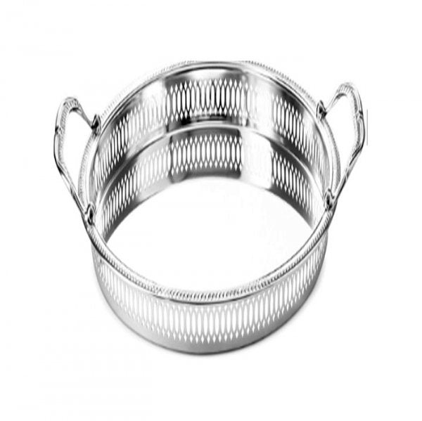 Bandeja Redonda Funda Revestimenta Prata - Mimo Style