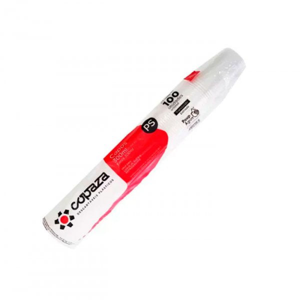 Copo Translucido Liso 300Ml (C/100Un) - Copaza