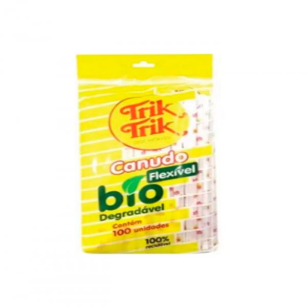 Canudo Biodegradavel Flex (100Un) - Trik Trik