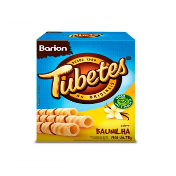 Canudo Tubetes Rolinho Baunilha 75Gr - Barion