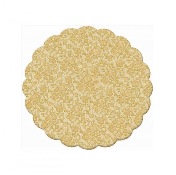 Fundo Bandeja Renda Francesa Ouro 9Cm (100Un) - Cromus