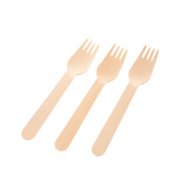 Garfo De Madeira Natural (10Un) - Silver Festas