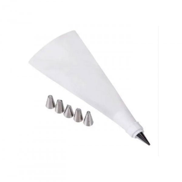 Kit Para Confeitar Bicos/Adaptador/Manga - Silver Plastic