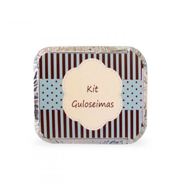 Kit Tampa Mini Guloseima Poa Marrom Com Azul - Duster