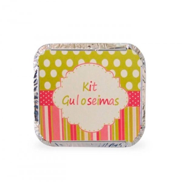 Kit Tampa Mini Marmita Guloseimas Poa Verde E Rosa - Duster