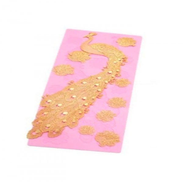 Molde De Silicone Pavão Tapete Para Rendas De Açucar S14 - Molds Planet