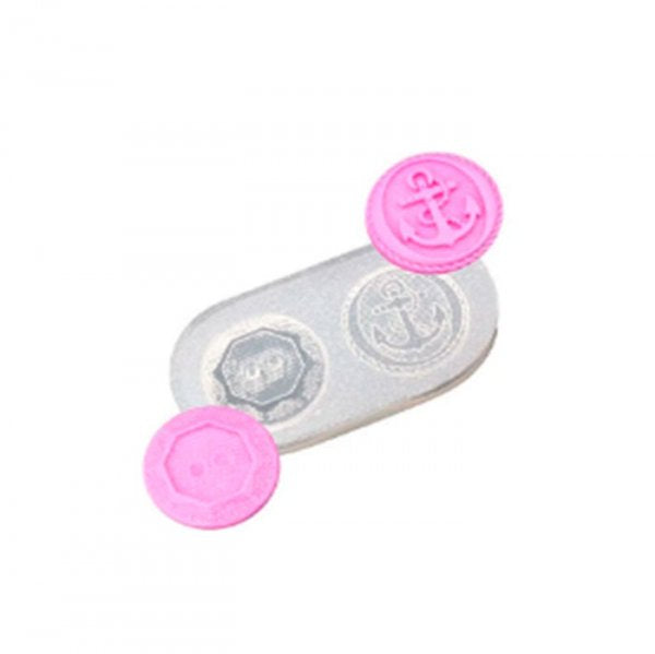 Molde Em Silicone Botão Ancora - Flexarte