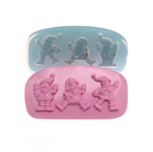 Molde Em Silicone Dos Papai Noel - Flexarte