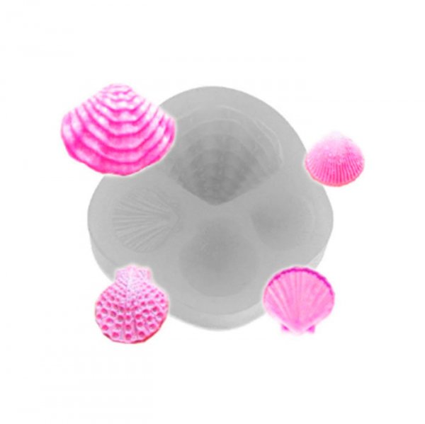 Molde Em Silicone Quarteto De Conchas - Flexarte