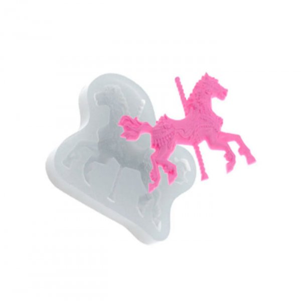 Molde Em Silicone Cavalo Carrossel Detalhado Grande - Flexarte