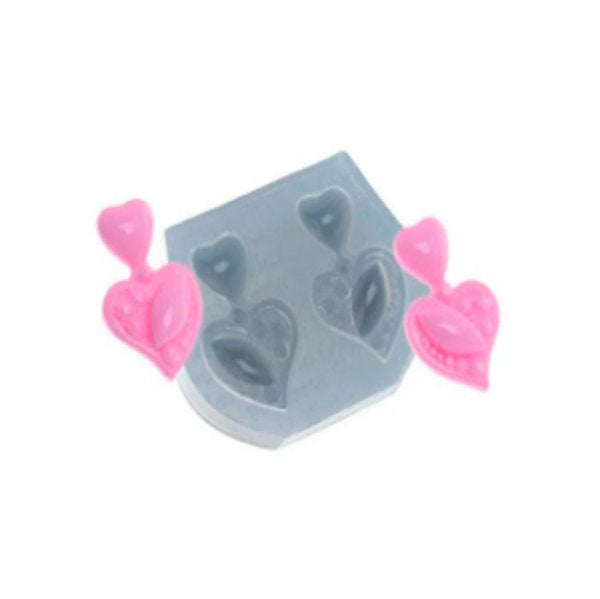 Molde Em Silicone Joia Dois Corações - Flexarte