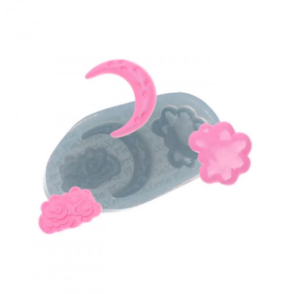 Molde Em Silicone Nuvem/Lua - Flexarte