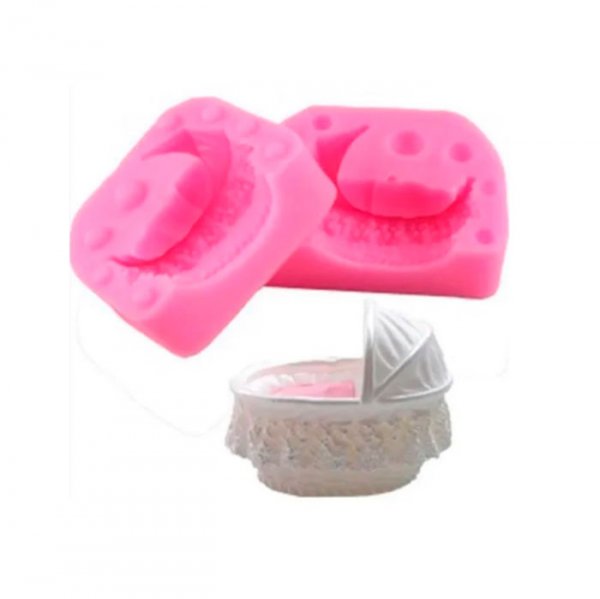 Molde Em Silicone Berço De Bebe (S457) - Molds Planet