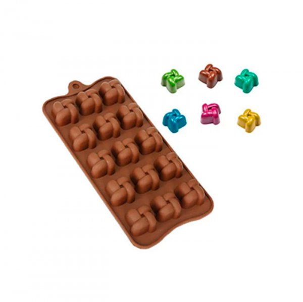 Molde Em Silicone P/Chocolate Crochê (Ft008) - Silver Plastic