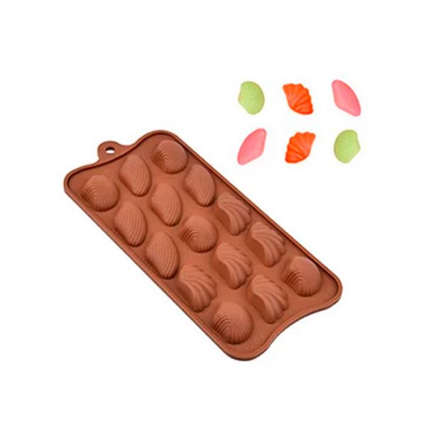Molde Em Silicone P/Chocolate Conchas Sortidas (Ft014) - Silver Plastic