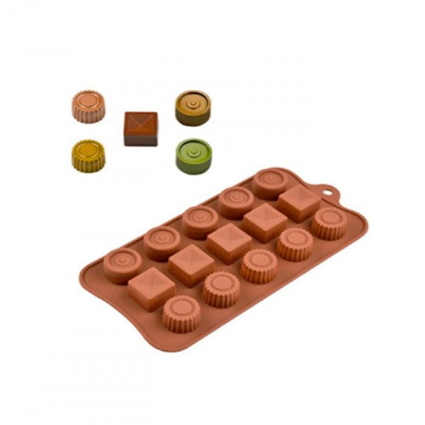 Molde Em Silicone P/Chocolate Sortido (Ft148) - Silver Plastic