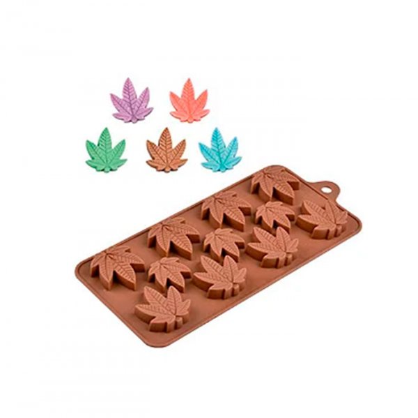 Molde Em Silicone P/Chocolate Cannabis (Ft150) - Silver Plastic